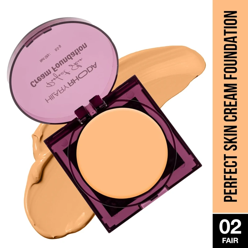 Hilary Rhoda Perfect Skin Cream Foundation | Buildable Coverage & Lightweight | Waterproof & Matte Finish | Blendable Foundation - 8.5g (Fair - Shade 02) thumbnail 6